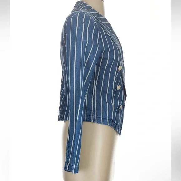 L'Agence Wayne Cropped Denim Jacket NWT - Picture 8 of 11